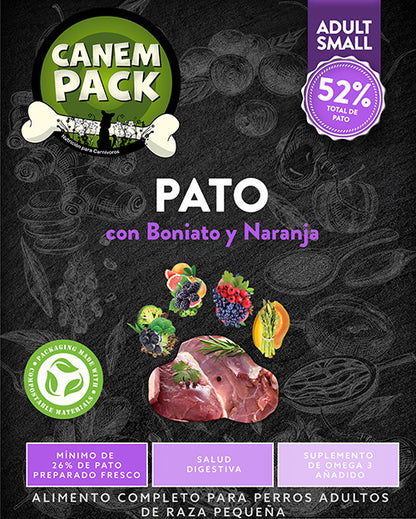 PERRO ADULTO RAZA PEQUEÑA PATO CON BONIATO Y NARANJA