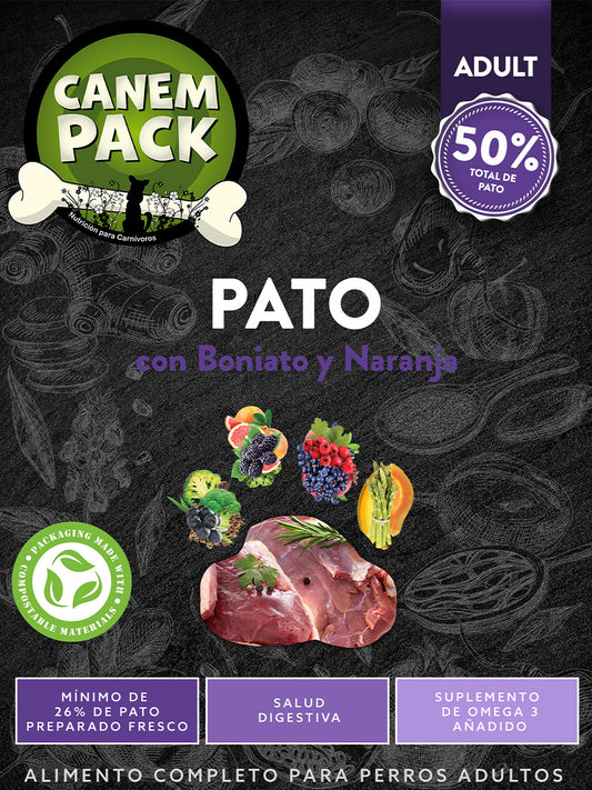 PERRO ADULTO PATO CON BONIATO Y NARANJA