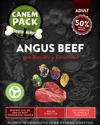 PERRO ADULTO ANGUS BEEF CON BONIATO Y ZANAHORIA