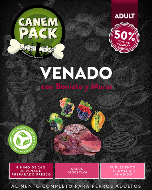 PERRO ADULTO VENADO CON BONIATO Y MORAS